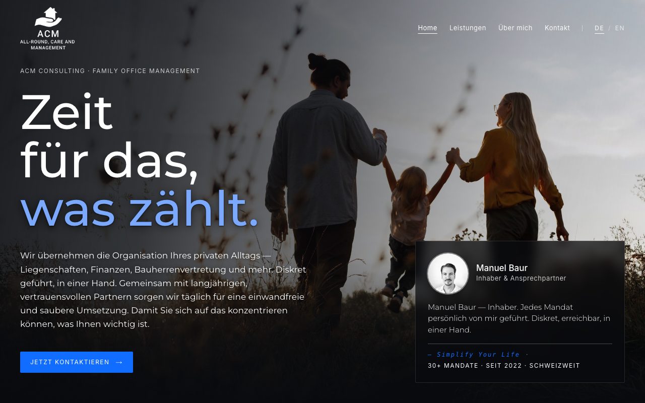 Startseite von ACM Consulting