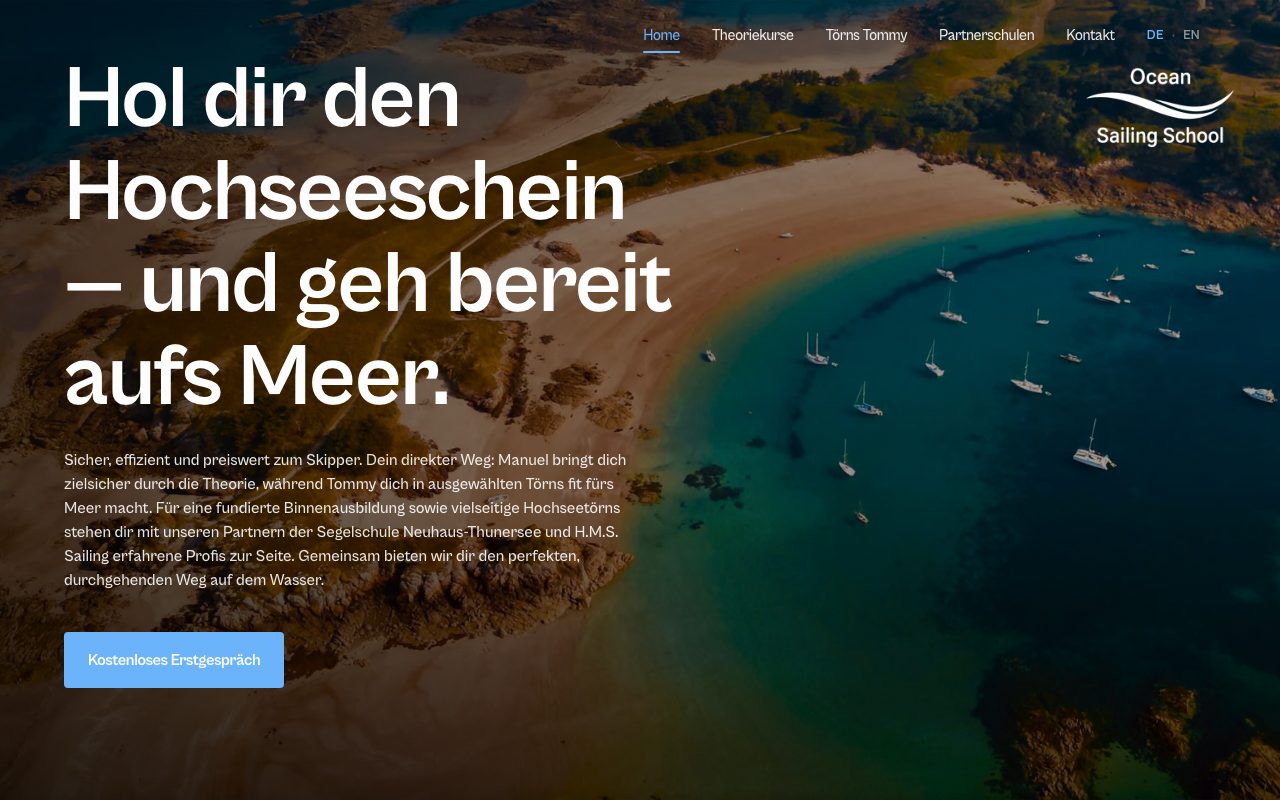 Startseite von Ocean Sailing School